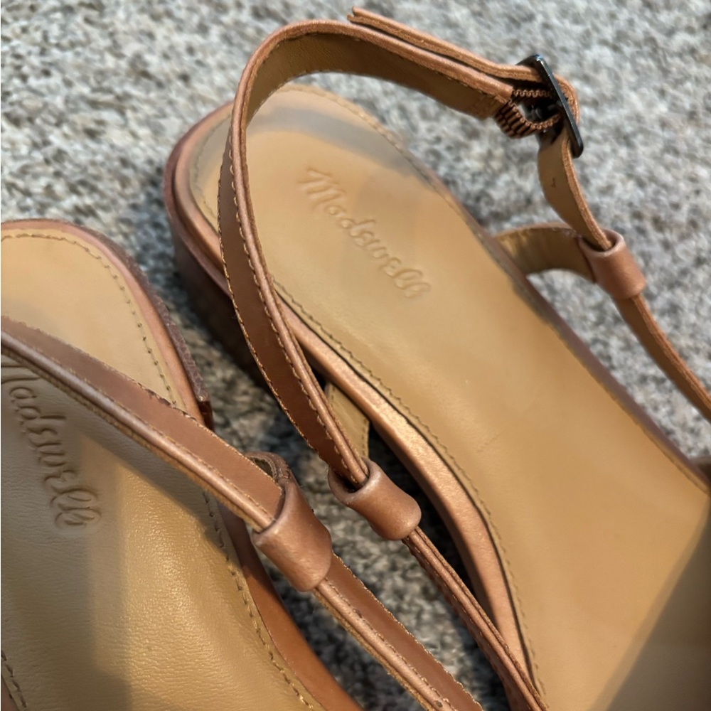 Madewell Tan Leather Slingback Sandals - Picture 3 of 5